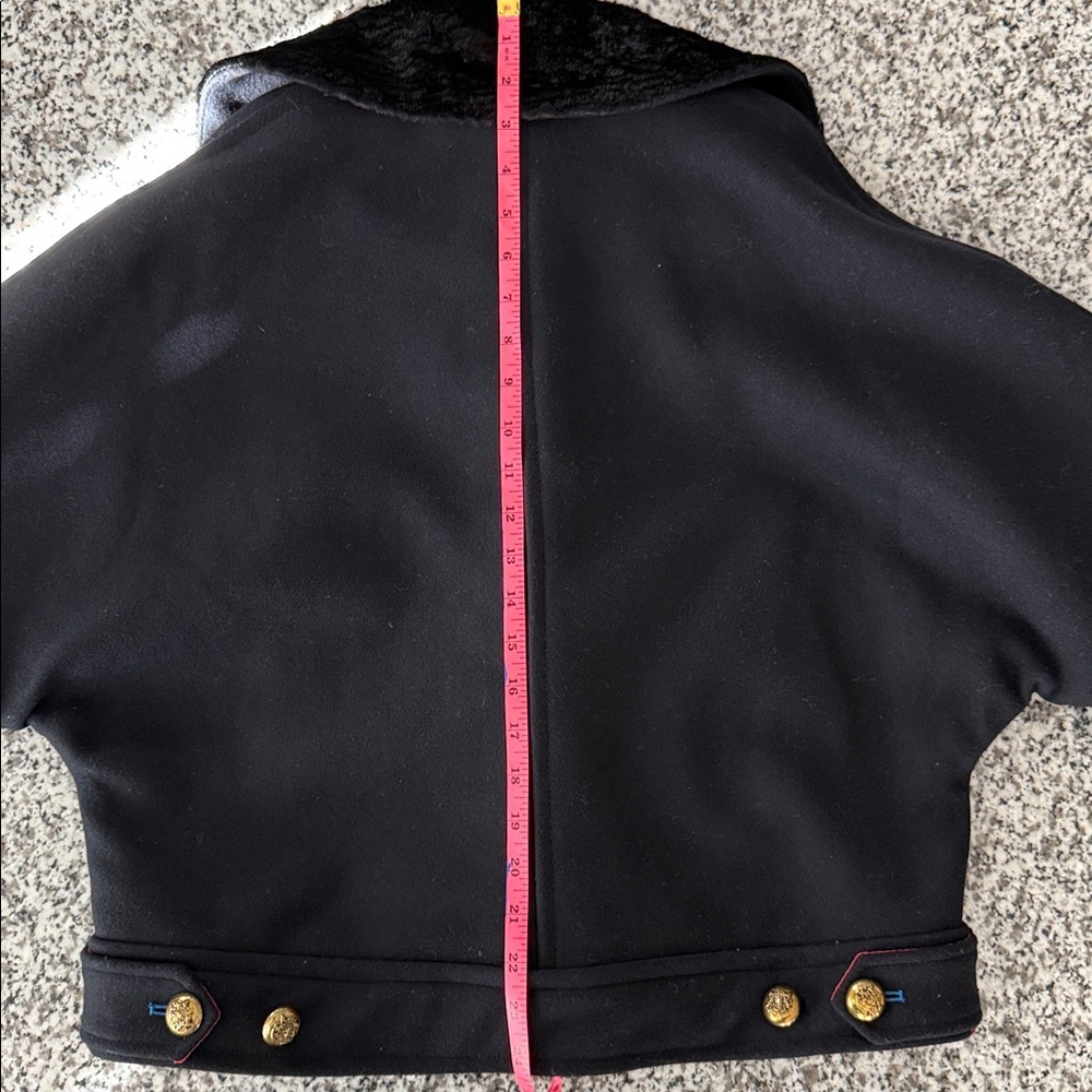 Free People Wool Blend Eisenhower Military Jacket w/Faux Fur Beading Ribbon Sz M - Picture 12 of 15